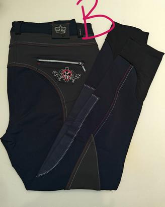 Pantaloni equitazione tessuto tecnico ricamati 2