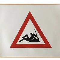 Clet Abraham incisione Lavori in corso