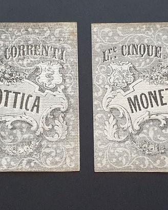 Banconote moneta patriottica del 1848