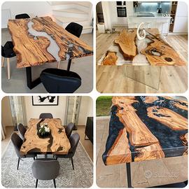 🌿 Tavoli in legno e resina su misura 
