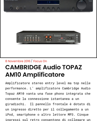 Amplificatore HiFi Cambridge topaz am10