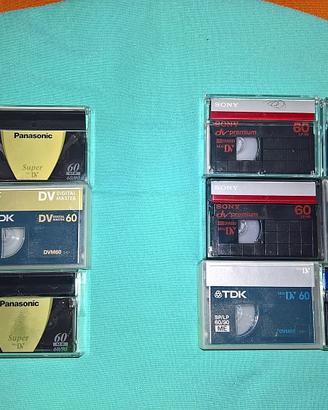Cassette miniDV Hi-8 D8 usate Sony Panasonic TDK