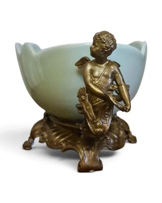 centro Tavola Bronzo Dorato Celadon Luigi XV
