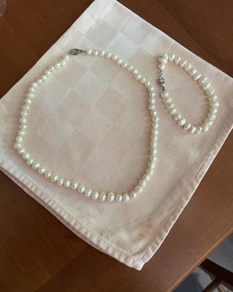 Parure perle barocche – Collana + Bracciale