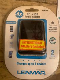 Adattatore DA VIAGGIO carica 4 usb 2amp UNIVERSALE