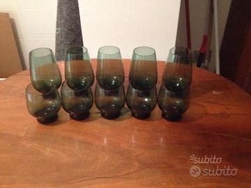 Servizio bicchieri acqua vino in cristallo anni 60