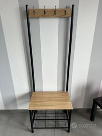 Panca con appendiabiti + porta scarpe