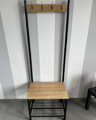 Panca con appendiabiti + porta scarpe