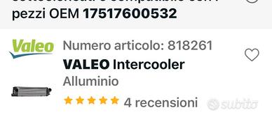 Intercooler BMW 320D F31-F30 OEM 17517600532