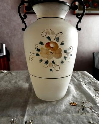 Elegante vaso decorativo in vetro satinato