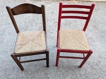 Stock + di 50 sedie on legno impagliate (rustiche)