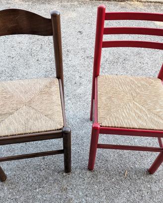 Stock + di 50 sedie on legno impagliate (rustiche)