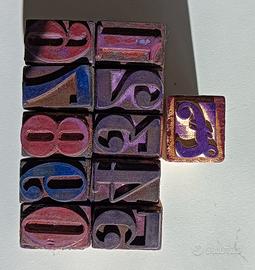 Blocchi numerici tipografici vintage