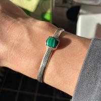 Bracciale argento a schiava pietra verde