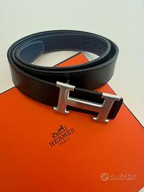 Cintura Hermès Constance Double Nero/Blu