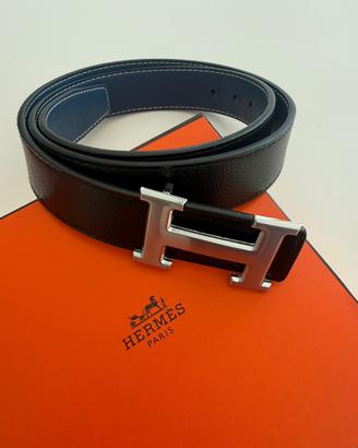 Cintura Hermès Constance Double Nero/Blu