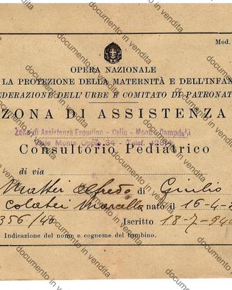 Libretto ONMI 1940 Roma originale completo