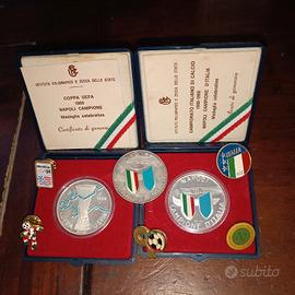 medaglie celebrazione SSC Napoli più spille 