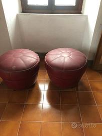 pouf -sgabelli pelle- modernariato- design-ipe