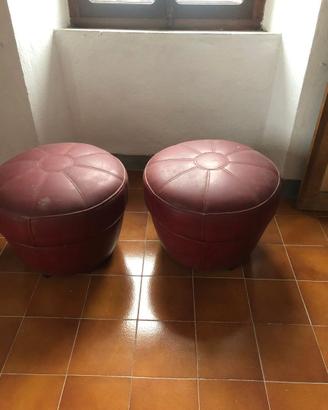 pouf -sgabelli pelle- modernariato- design-ipe