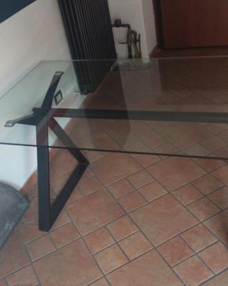 Scrivania vetro e acciaio satinato