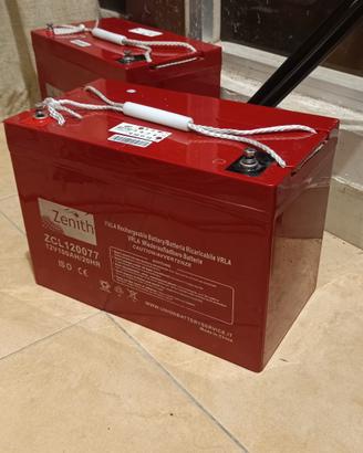 2 batterie AGM zenit 100 ampere 