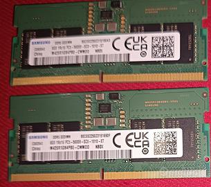 RAM SAMSUNG 8GB DDR5 5600 SO-DIMM NUOVE PORTATILE 