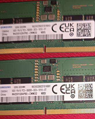 RAM SAMSUNG 8GB DDR5 5600 SO-DIMM NUOVE PORTATILE 