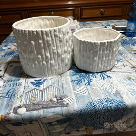 COPPIA DI VASI MODELLO BAMBU’ COLORE BIANCO