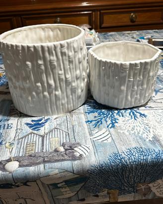 COPPIA DI VASI MODELLO BAMBU’ COLORE BIANCO