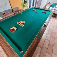 Tavolo da biliardo con Panno nuovo e con 4 stecche