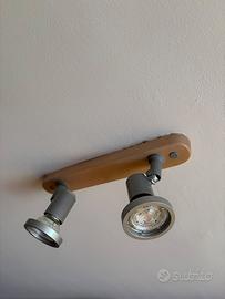 Plafoniera Legno Faretti