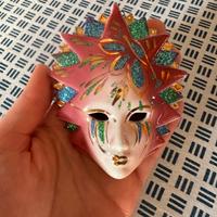 Maschera veneziana da parete  decorata a mano