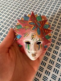 Maschera veneziana da parete  decorata a mano