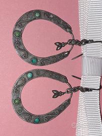 orecchini in argento e turchese, artigianali 