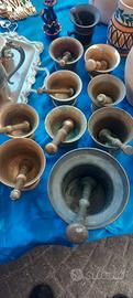 10 MORTAI IN BRONZO E OTTONE 