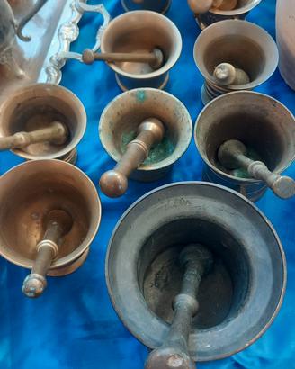 10 MORTAI IN BRONZO E OTTONE 
