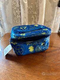 Beauty case piccolo blu fantasia