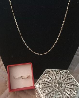 Parure Girocollo cm45+Orecchini ARGENTO925 