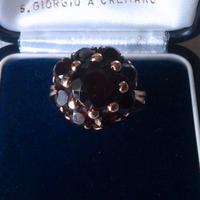 Anello anni 50/60 in oro 18 kt con granati