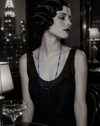 Antica collana USA jazz age anni 20 vetro