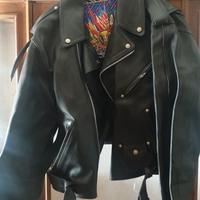 Giacca chiodo  pelle versace