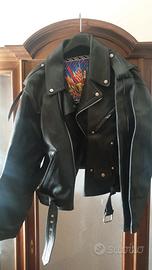 Giacca chiodo  pelle versace