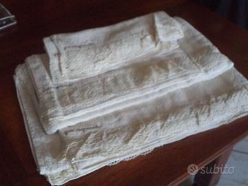 SET DA BAGNO IN SPUGNA GRAVAGNUOLO VINTAGE NUOVO