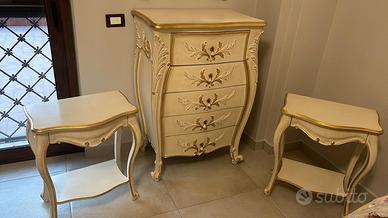 Silvano Grifoni - Cassettiera+Comodini Intagliati