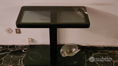 Mobile Porta TV in Legno e Vetro Nero soggiorno