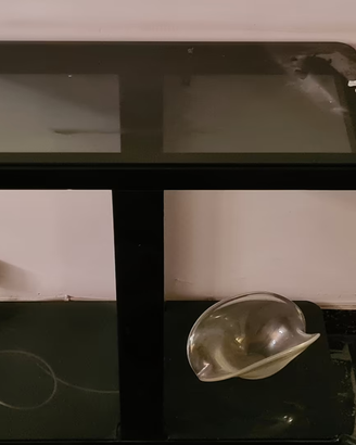 Mobile Porta TV in Legno e Vetro Nero soggiorno