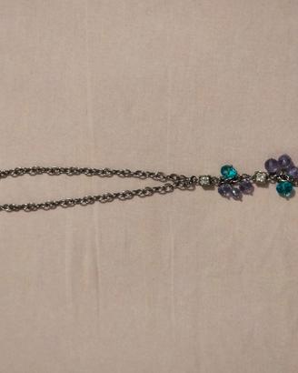 Collana acciaio con ciondoli e svarowsky