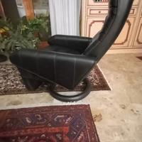 poltrona relax action recliner pelle nera