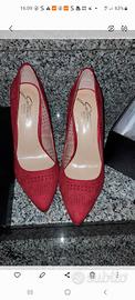 scarpe eleganti 38 in pelle rosse nuove